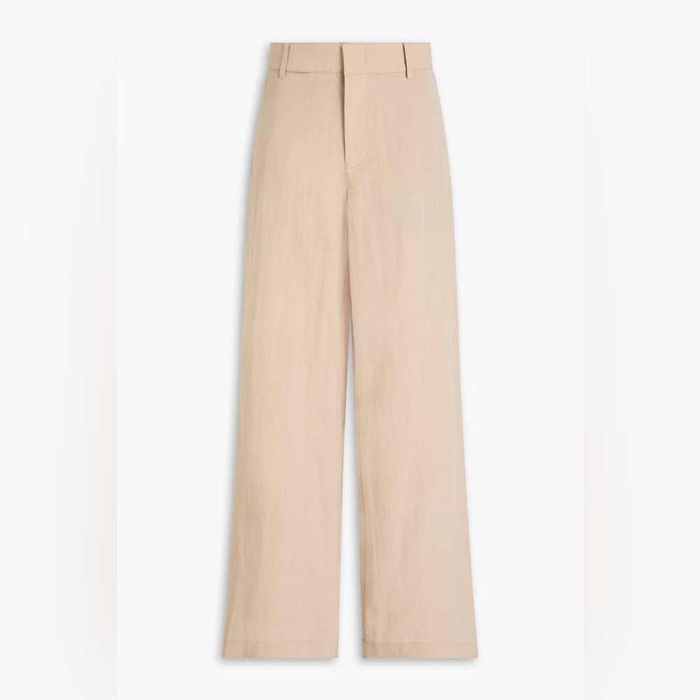 Vince Beige Tan Wide-Leg High-Rise Trousers Pants Size 6 Lyocell Blend